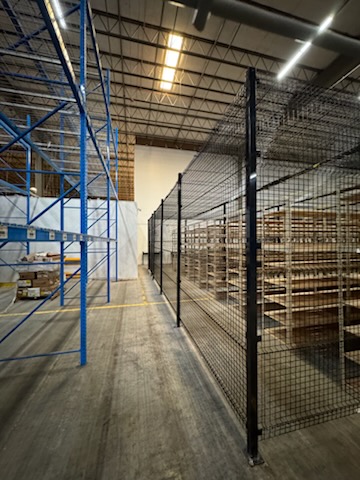 Lockable security cage entry door for document storage